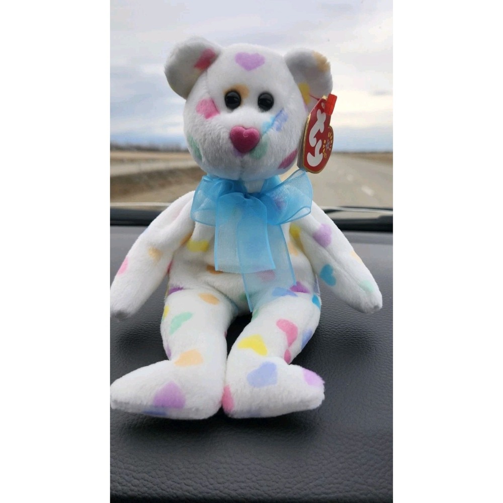 Vintage Ty Beanie Baby "Kissme" Valentine Bear Rare,‎ Vintage, With Errors.